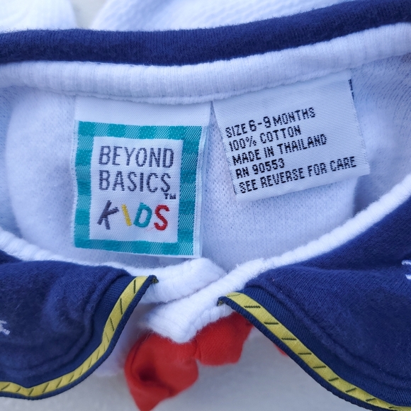 Vintage Beyond Basics Kids Romper White Sailor Baby Boys 6-9 Months - Picture 3 of 3
